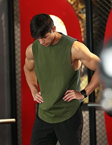 Tanque de fisiculturismo masculino Tampo de tanques atléticos Camisetas de ginástica de ginástica Camiseta de algodão com corte de mangas com camiseta muscular
