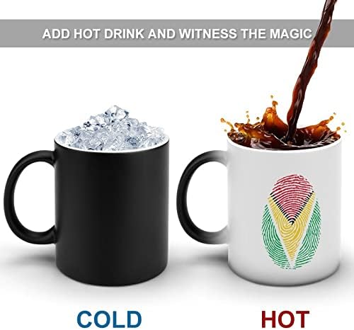 Guiana bandeira de dedão Alteração de caneca Magic Coffee Café Cerâmica Cuple