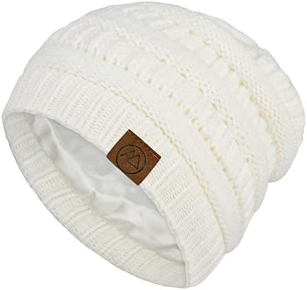 Gorros mulheres cetim ladeado chapéus de inverno para mulheres ladeiras de seda seda para o inverno chapéu de gorro com malha quente e malha