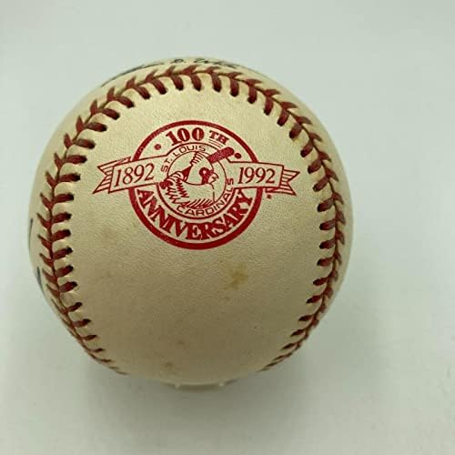 Rare 1992 St. Louis Cardinals 100th Anniversary Assinou Game usado NL Baseball - MLB Game Usado Baseballs