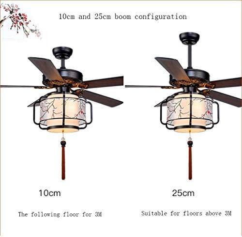 Ventiladores de teto aunevn com lâmpada de teto chinês lanterna de ventilador de 5 folhas de fã de 5 lustre de fã do