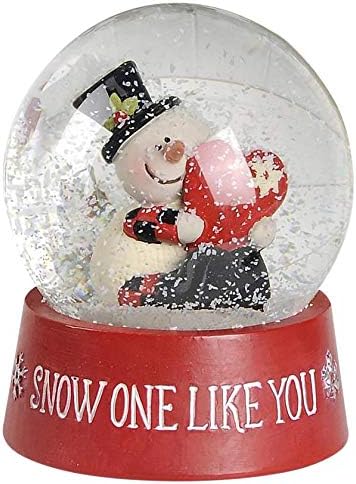 Blossom Bucket Snow One como You Christmas Snow Globe com boneco de neve