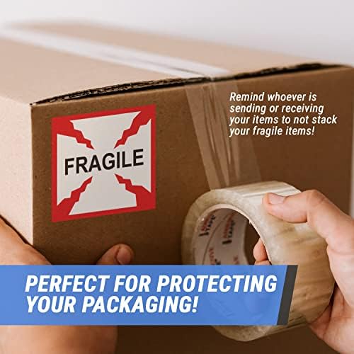 OfficesMartLabels pré-impressos adesivos frágeis / etiquetas de manuseio de pacotes, alto brilho e auto-adesivo