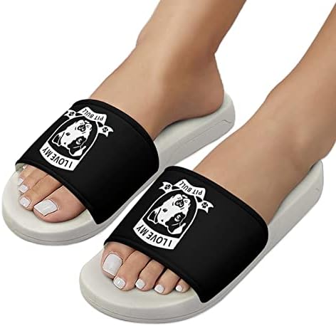 Eu amo minhas sandálias de bulldog house não deslizam chinelos de dedo do pé para massagem banho de chuveiro