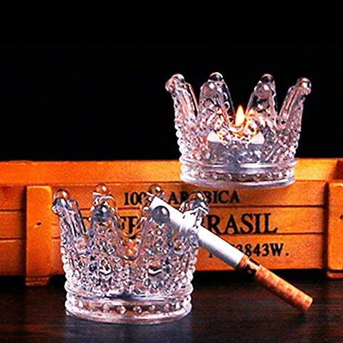 Bienka Ashtrays Ashtray Crown with Diamond Beautiful decoração redonda redonda Transparent Acessory Tool Bandeja de cinzas para barra