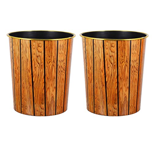 Doitool 2pcs bambu vasos clássicos descobertos de lixo decorativo casket sala de flores resíduos de madeira lixo lixo de
