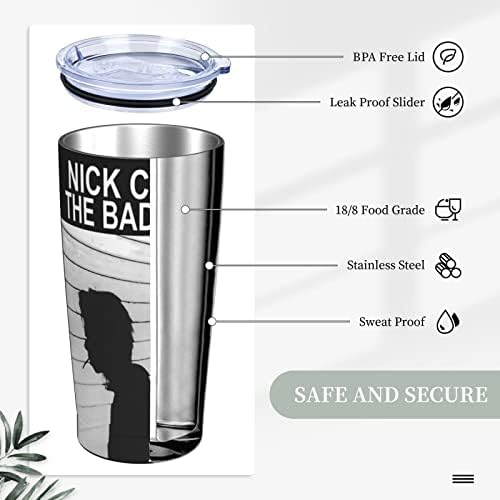 Nick Cave e The Bad Seeds Band Stainless Stone Isoled Travel Caneca de café com tampas e palhas xícara de vácuo de parede dupla 20oz 20oz