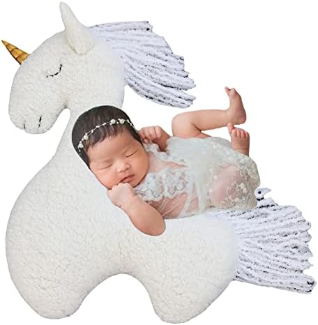 Fotografia recém -nascida Pose travesseiro de fotos de bebê acessórios Acessórios Horse Branco menino menina