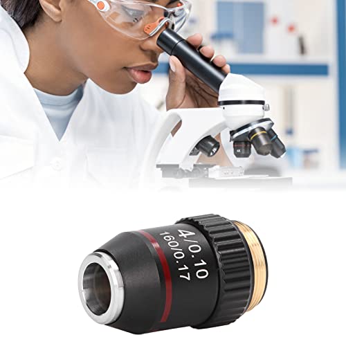 4x de alta ampliação de lentes objetivas, univeral 4/0.10 Microscópio Objetivo com caixa de armazenamento para microscópios