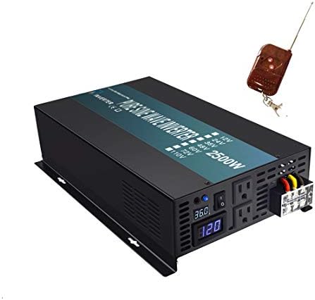 WZRELB 2500W 36V 120V Inverter de potência de onda senoidal pura com controle remoto, 2 pontos de venda, inversor