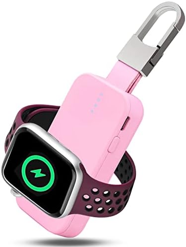 Carregador sem fio portátil para Apple Watch, preto e rosa, presente para homens e mulheres