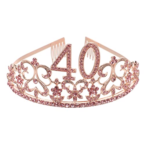 Abaodam Rhinestone Birthday Crown Glitter Bands para feminino Aniversário Tiara Birthda