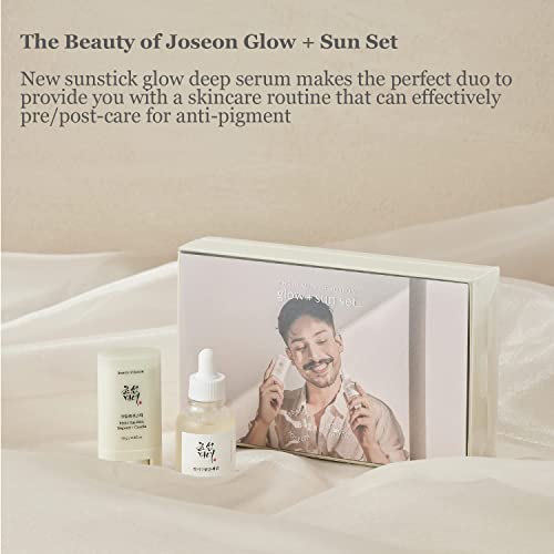 [Beleza de Joseon] Glow + Sun Set (Matte Sun Stick: Mugwort + Camelia + Glow Deep Serum: Rice + Alpha-Arbutin