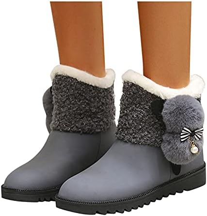 Botas para mulheres sapatos de salto baixo Moda de inverno Tornozelo feminino Botas de neve curto botas de inverno botas