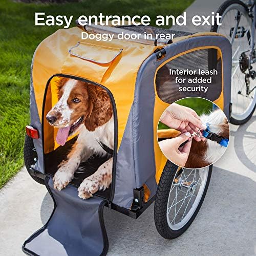 Schwinn Rascal Bike Dog Trailer, transportadora para pequenos e grandes animais de estimação, moldura de carrinho dobrável