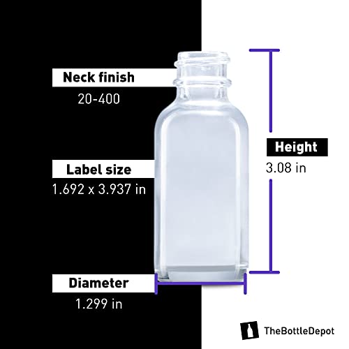 O depósito de garrafa 5 colrs disponível em massa 72 pacote de 1 oz garrafas de vidro transparente com spray; Quantidade por atacado para óleos essenciais, soros com um acabamento bonito para proteger e preservar a qualidade