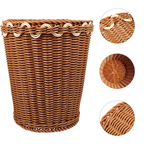 Lixo de vime de vime de zerodeko pode redonde para armazenamento cesto de vime de vime de cesta de cesto pequeno lixo pode latas latas de latas de lavanderia vasos de flores para o quarto de banheiro do quarto