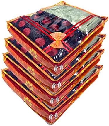 Lovenspire 4 Ct Sari Bags, Saree Lehnga Cover, Sari Storage Bag, Bolsas Saree da Índia, capa de Saree Indian, favores de casamento,
