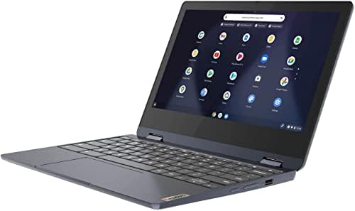 2022 Lenovo Flex 3 Chromebook de tela sensível ao toque, 2-em-1 11,6 HD para laptop de negócios e estudantes, MT8183 CPU, 4GB LPDDR3, 64GB EMMC, Webcam, Blue, Chrome OS