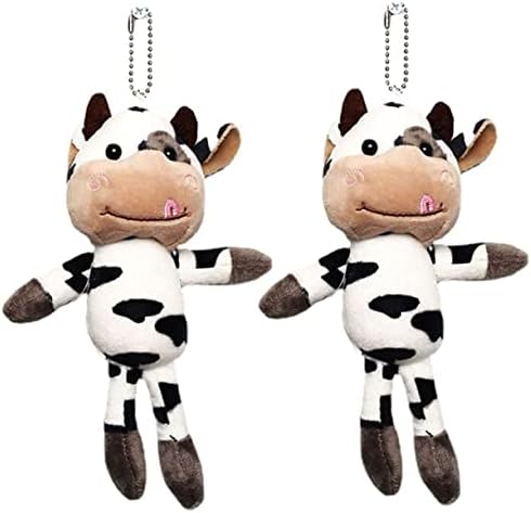 Toyvian 2pcs vaca estampa de kichain ox ano chaveiro keyring Animal Keys Chaves de chaves Torradores de natividade para crianças Correntes -chave para chaves de carro