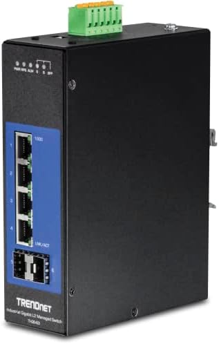 TrendNet, Switch Din-Rail de Gigabit Industrial L2 de 6 portas e módulo LC de modo único SFP 4-PACK, TEG-MGBS10/4, para fibra
