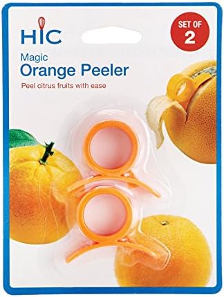 Hic Magic Orange Citrus Citrafruit descascadores, lâmina de segurança plástica, conjunto de 2