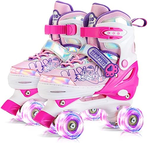 Patins ajustáveis ​​para crianças hykid com rodas de iluminação luminosa, sapatos de patinação externa para meninos para meninos