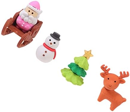 Tofficu 6pcs Presentes de Natal Lápis Kids Kids Erasers estudantes artigos de artigos de Natal de Natal Erasers de
