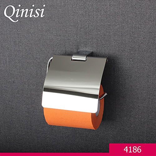 Banheiro Qinisi Banheiro sólido portador de papel higiênico com tampa Cromo montado na parede