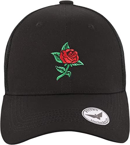 PTCTWD Baseball Mesh Cap Hip Hop Style Brim Brinha Blank Mountain Rose unissex Athletic Cotton Ajuste Trucker Ajuste Trucker Hat