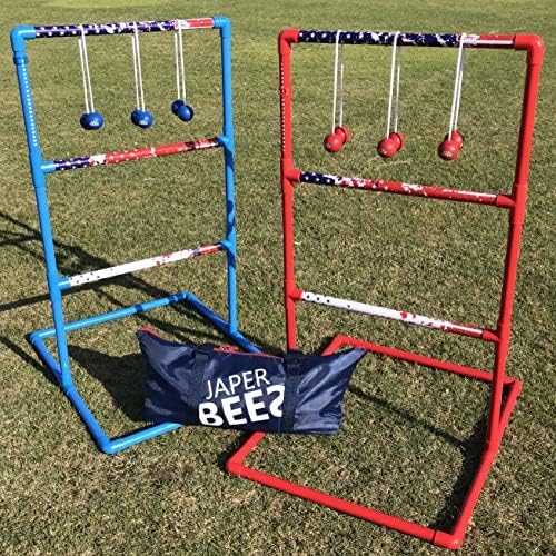 Japer Bees Ladder Ball escada Indoor Libra Série de jogos ao ar livre, família, quintal, praia e grama com 6 bolos de
