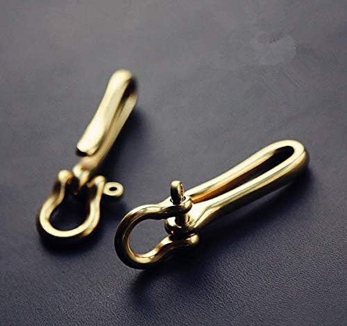 Brass sólida u forma key gancho cariceiro chaveiro anel de algema pulseira carteira de carteira de pano de cadeia de bolso de bolso de bolso