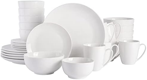 Gibson Home Zen Buffet Porcelain Dinnerware Conjunto, serviço para 6, branco
