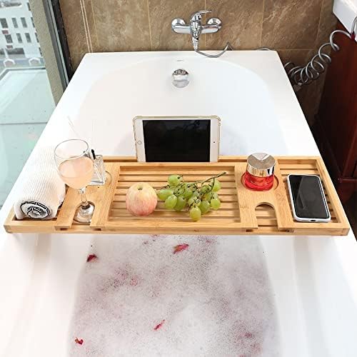 Prateleiras de bandeja de bandeja de banho de madeira YFQHDD Aplica -se para acessórios para banheiros de casas/livro/tablet