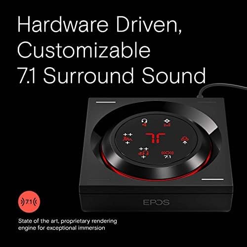 EPOS GSX 1000 2ª edição DAC amplificador de áudio/placa de som externa de USB com som surround 7.1, tom lateral, DAC de jogos e eq, amplificador de fone de ouvido compatível com janelas, mac, laptops e desktops