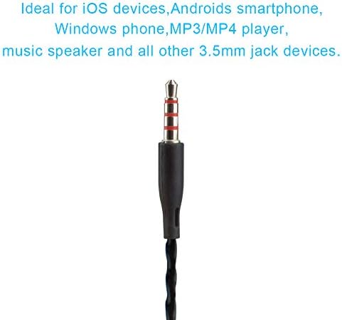 3 pacotes fones de ouvido com remoto e microfone, Findtop no fone de ouvido em fones de ouvido som de ruído de som isolando emaranhado para iOS e smartphones inteligentes Android, laptops