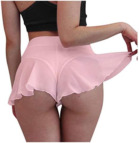 Mini saias plissadas de cintura alta para mulheres Sexy Flowy Ruffled Pole Dance Saias Culottes calças quentes shorts