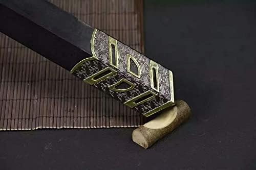 Espadas shzbzb chinês han dinastia estilo tang completo nítido espada de batalha completamente temperada feita artesanal lâmina