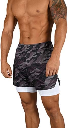 Shorts de compressão Youngla - shorts de compressão macios, respiráveis ​​e elásticos masculinos com bolso - shorts de compressão