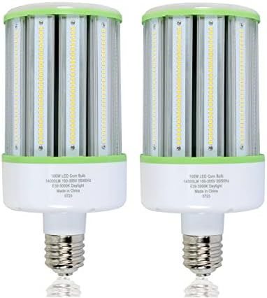 TJBB 2-Pack 100W LED MILH Cob lâmpada, E39 Base de magnata grande e iluminação externa de lâmpada LED para garagem Pacote de