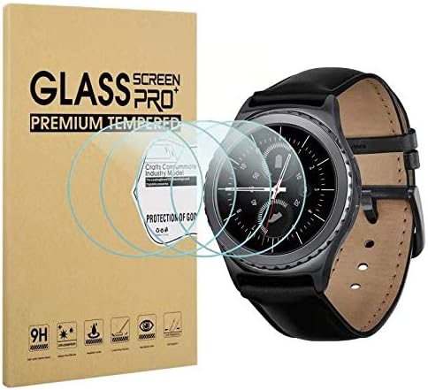 Diruite 4-Pack para Samsung Gear S2 Protetor de tela de vidro temperado, HD de riscos de dureza 9H 9H 9H HD para Samsung Gear S2 Frontier/Gear Sport/Classic