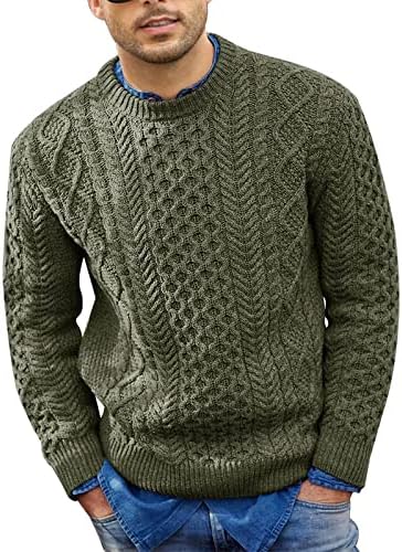 Sweater for Men, suéter masculino de moda sólida no pescoço de manga comprida malha