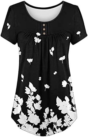 Camiseta floral, verão feminino de manga curta