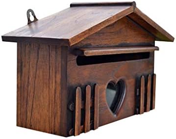 Caixa de correio de madeira gppzm caixa de sugestão de sugestão de sugestão de chuva caixa caixa de letra criativa caixa de letra de parede montada na parede para jardim doméstico