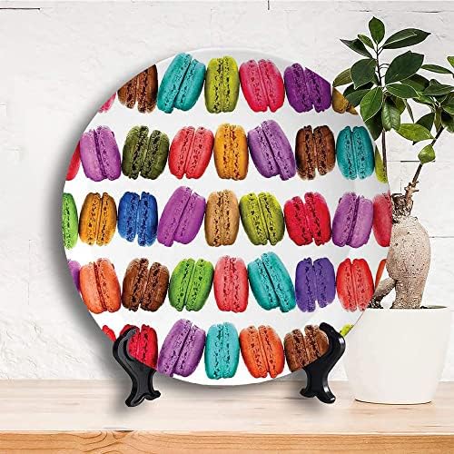 Placas decorativas dos Ligutars, ornamento de impressão de decoração colorida, macarons franceses em biscoitos de cafeteria de