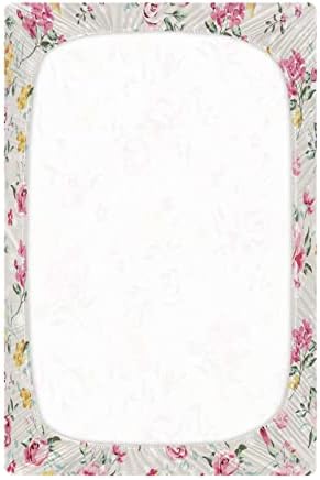 Playard Sheet, lençol rosa de berço para colchões de berço e criança padrão, 28x52 polegadas H040676