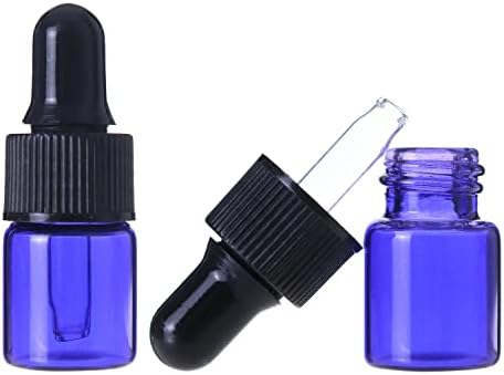 QIXIVCOM Blue criativo Garrafa de gotas de gotas original de 2 ml mini fragrâncias garrafa de teste de gotas de teste pequena garrafa de amostra de amostra de látex preto garrafa de maquiagem DIY DIY Decorativa garrafa pequena