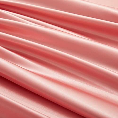 Lençóis lisos queen -séios de cetim, apenas lençol macia e sedoso, rosa rosa rosa