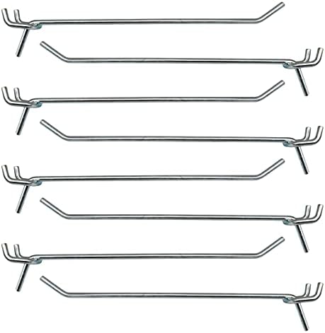 Conjunto de ganchos retos de 32 polegadas de seis polegadas - Número da peça M -76 - L Hooks - para organização de garagem, laboratório ou loja