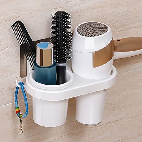 Organização do banheiro e armazenamento de banheiro AMOSFUN com suportes para secador de cabelo com xícaras de copos Organizador
